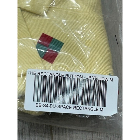 NWOT Bogey Boys by Macklemore Men's The Rectangle Button-Up Shirt Yellow Size M - Picture 8 of 8